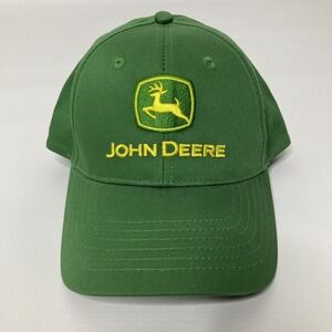 John Deere Licensed Green Cap / Hat Yellow Embroidered, Adjustable One Size FM